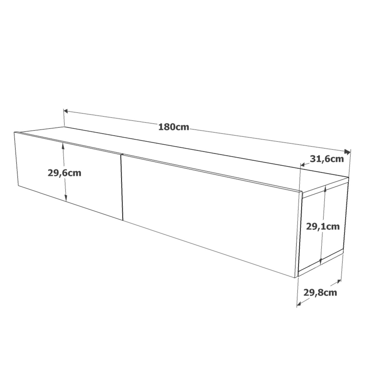 Comoda TV FR8 Pin 180x29.6x31.6 cm - 5 | YEO