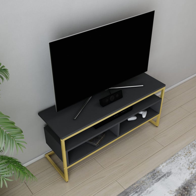 Comoda TV Merrion - Gold, Antracit - 1 | YEO