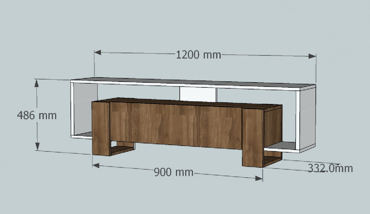 Comoda TV Mery - Alb, Walnut - 3 | YEO