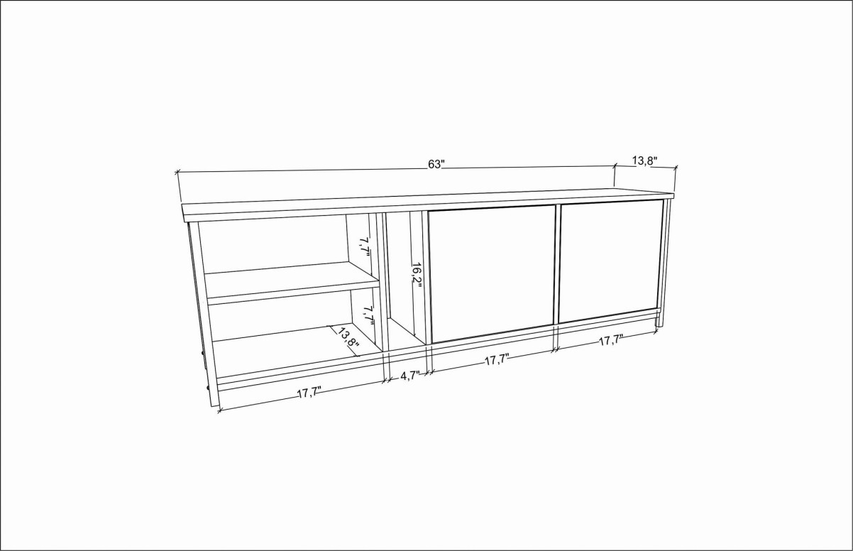 Comoda TV Primrose - Alb, Oak - 5 | YEO