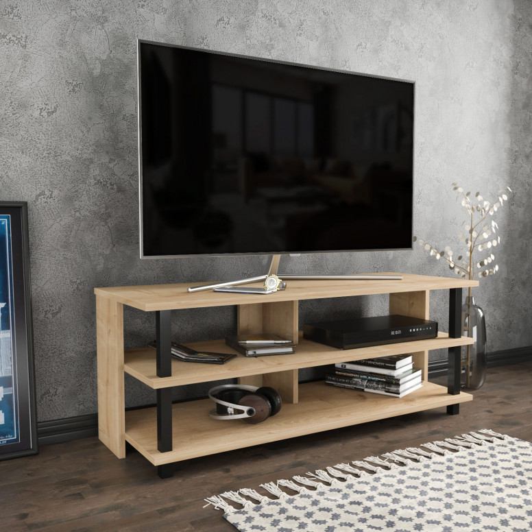 Comoda TV Pueblo - Negru, Oak - 1 | YEO