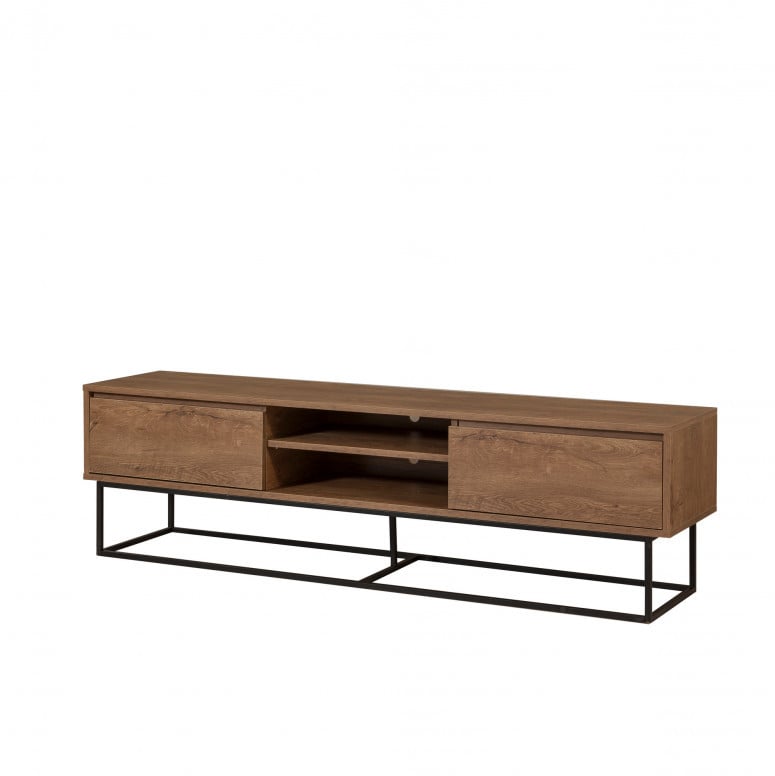 Comoda TV Rodez 180 Walnut-Negru - 1 | YEO