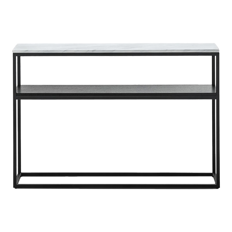 Consola Castel I, Pako World, Aspect marmura Alb-Negru, 120x35x80 cm - 1 | YEO