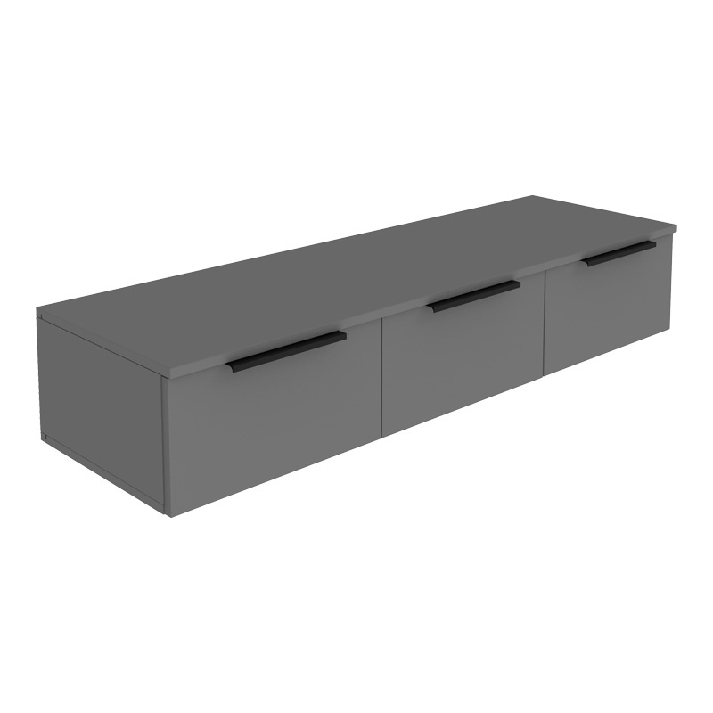 Consola cu 3 sertare Doha, Pako World, Gri inchis, 120x39x22 cm