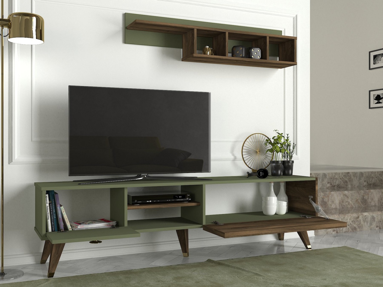 Consola TV Heron Nuc - Verde 180x48x32.5 cm - 2 | YEO