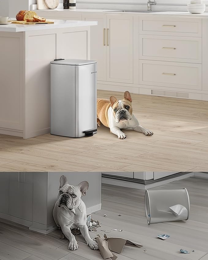 Cos de gunoi reciclabile Gri Songmics 34 x 28.5 x 54.4 cm - 2 | YEO