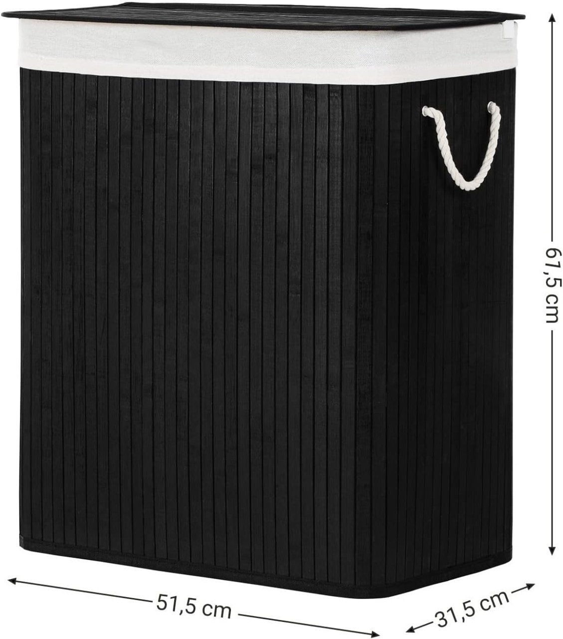 Cos de rufe Songmics Negru 51.5x31.5x61.5 cm - 3 | YEO