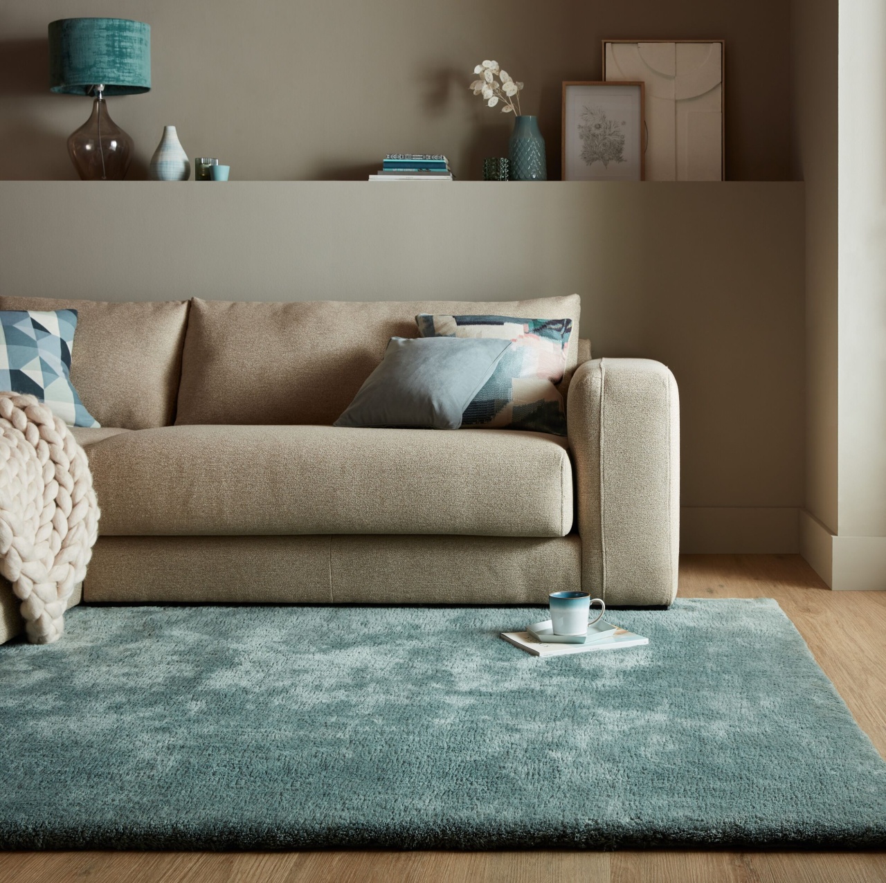 Covor Faroe Faux Wool Fur Albastru 160X230 cm, Flair Rugs