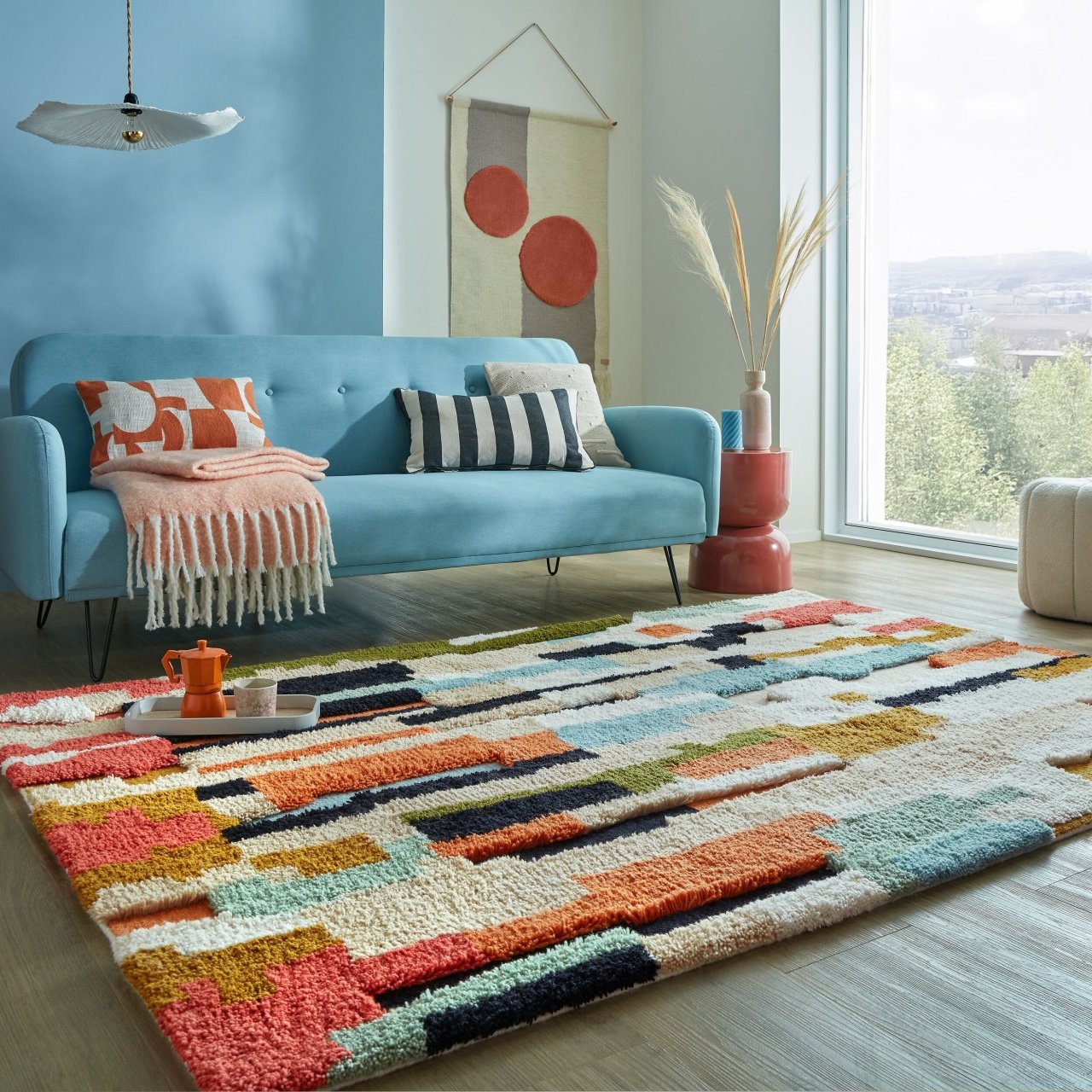 Covor Maroc Zagora Geo Shaggy Multicolor 200X290 cm, Flair Rugs