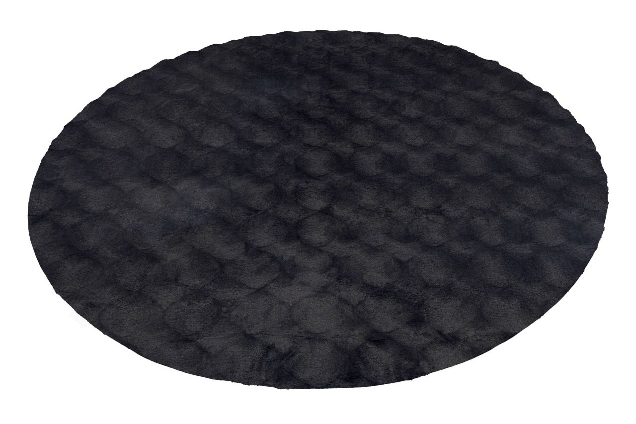Covor rotund Diamond Cut Antracit 200x200 cm - 1 | YEO