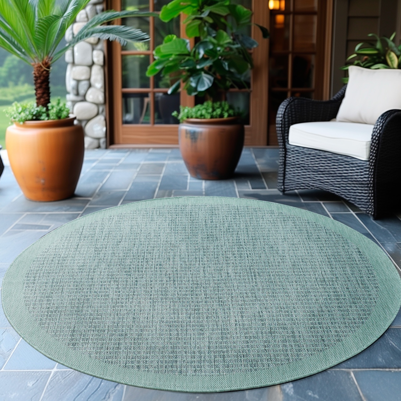 Covor rotund Giza Albastru 120x120 cm - 1 | YEO