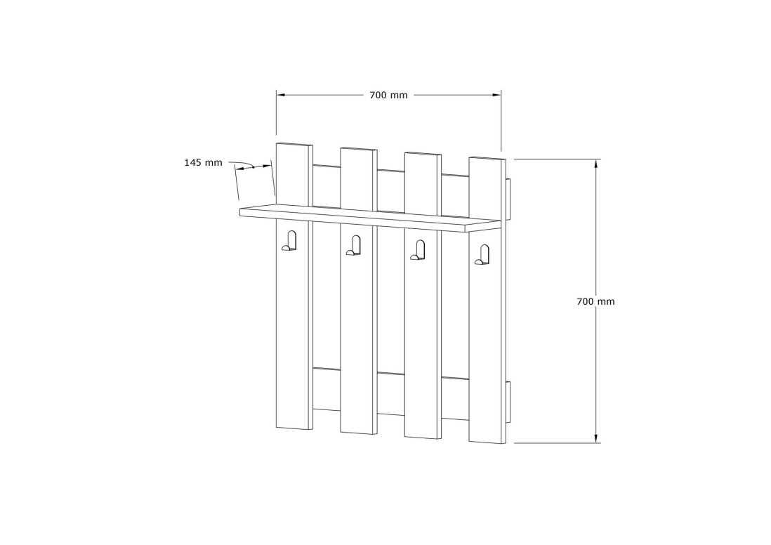 Cuier de Perete Carina - Walnut - 3 | YEO