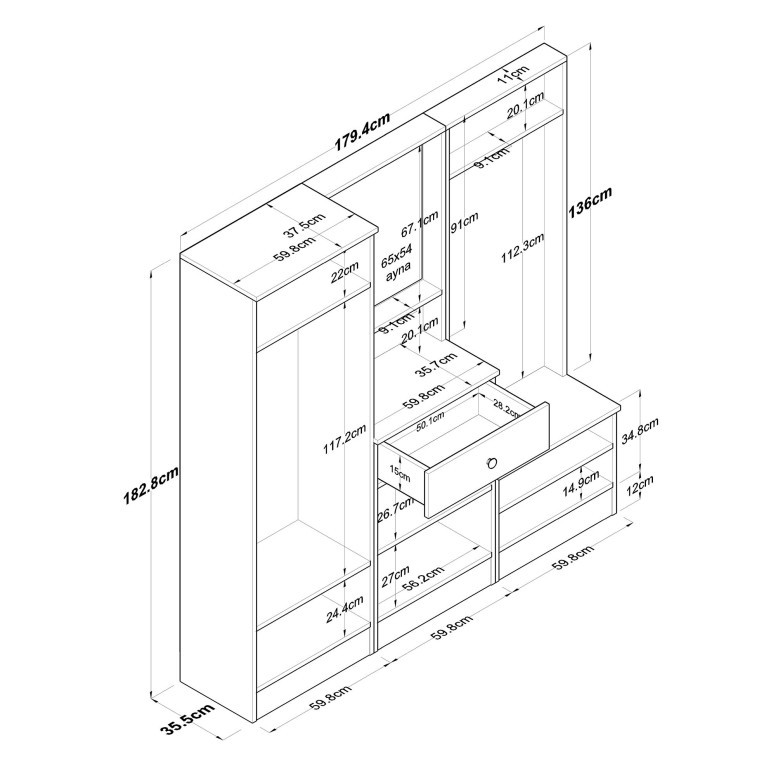 Cuier pentru Hol M3 - 1559 - 2 | YEO