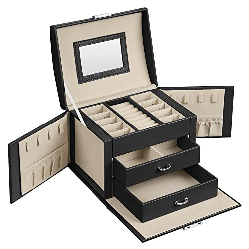 Cutie bijuterii, Songmics, Negru, 17.5x13.5x12 cm - 1 | YEO