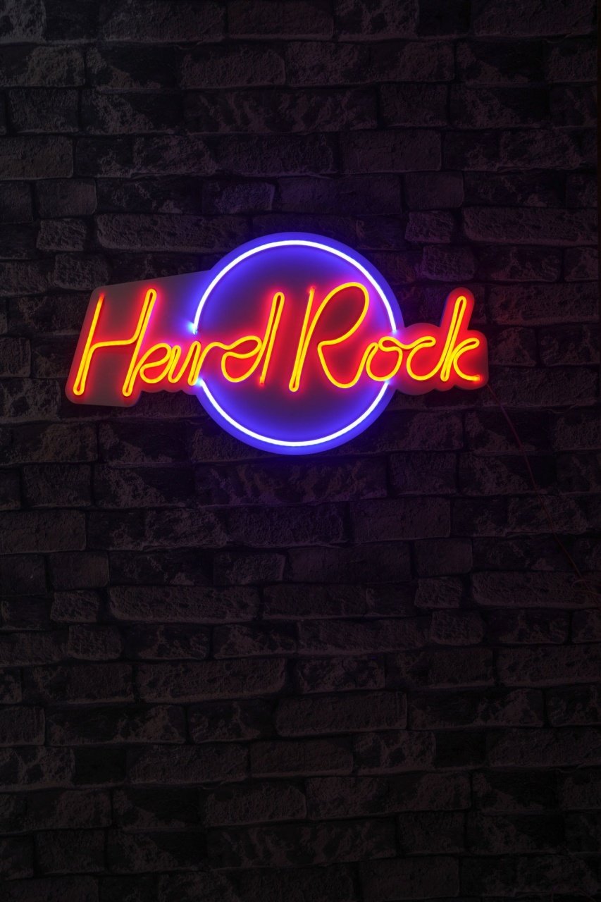 Decoratiune luminoasa LED de perete Hard Rock Albastru 32x60x2 cm - 2 | YEO