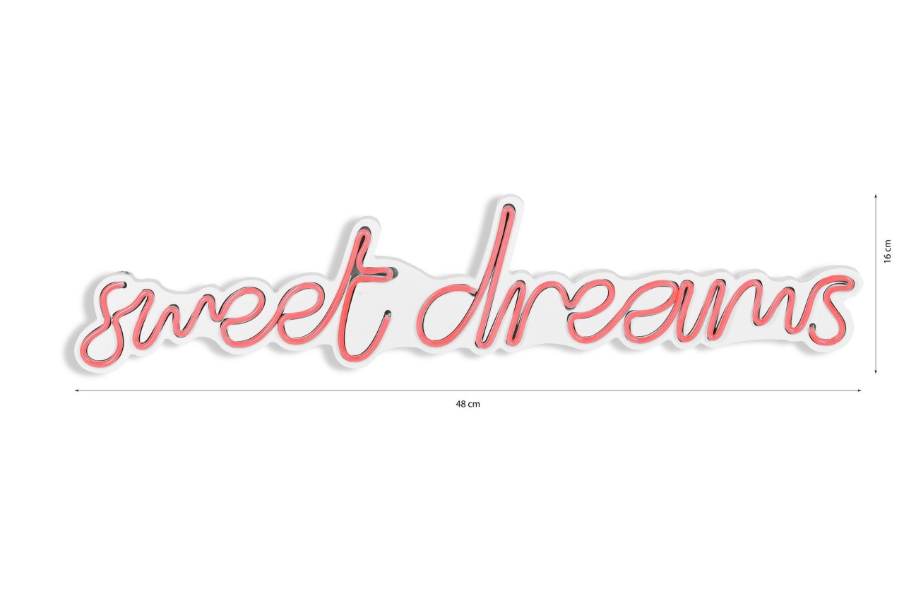 Decoratiune luminoasa LED de perete Sweet Dreams Roz 48x16x2 cm