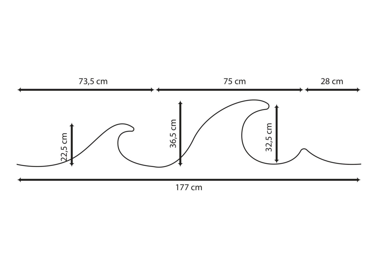 Decoratiune luminoasa led de perete Valuri Wave Albastru 300x1x5 cm
