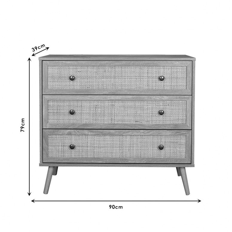 Dulap cu Sertare Oslo Sonoma 90x39x79 cm - 1 | YEO