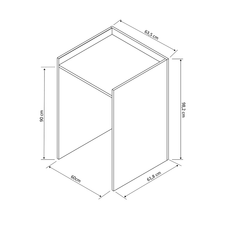 Dulap de rufe Cuci, Pako World, Stejar, 60x62x99 cm
