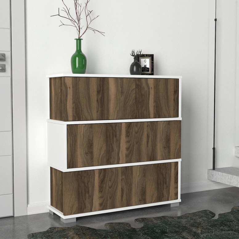 Dulap Pantofi Napolyon Alb-Walnut