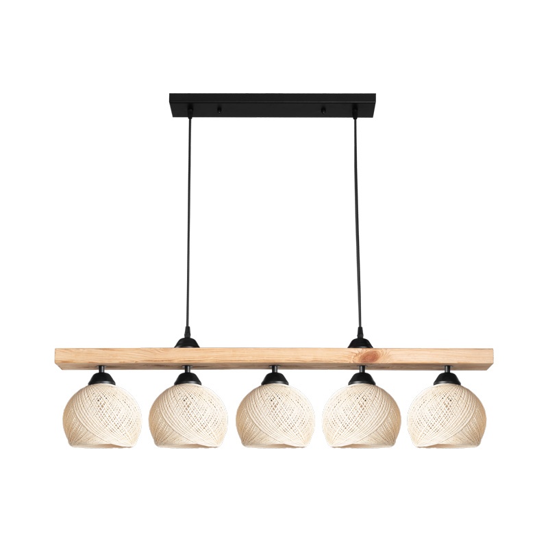 Lampa Salote, Pako World, E27, 5 becuri, Maro-Crem, 100x18x24 cm