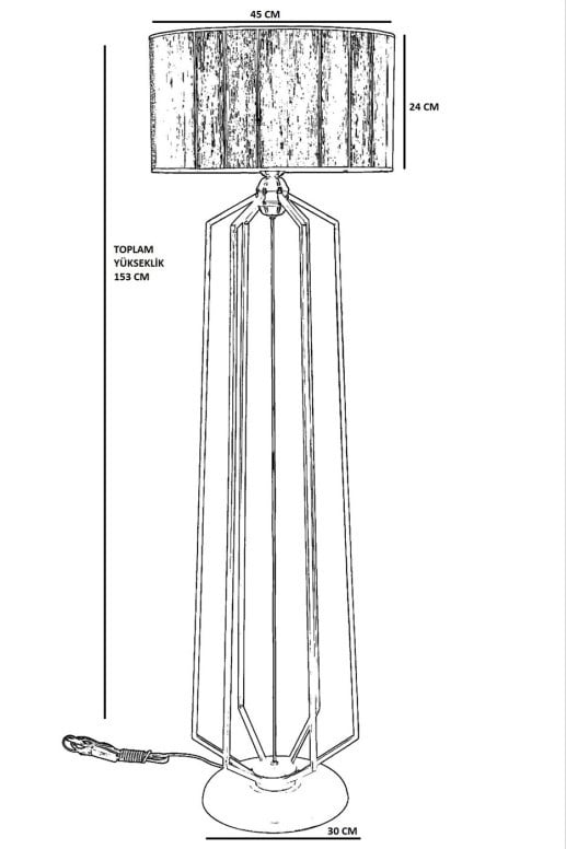 Lampadar Alba Eskitme Lambader Silindir Renkli Abajurlu Multicolor - 2 | YEO