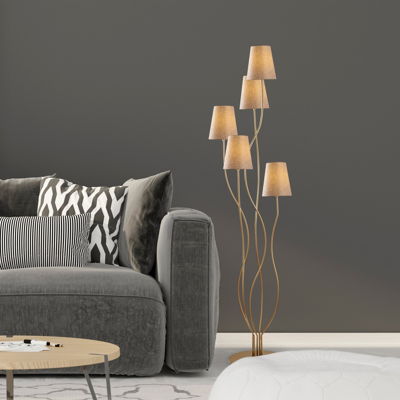 Lampadar Bonibon Auriu 44x44x160 cm - 1 | YEO