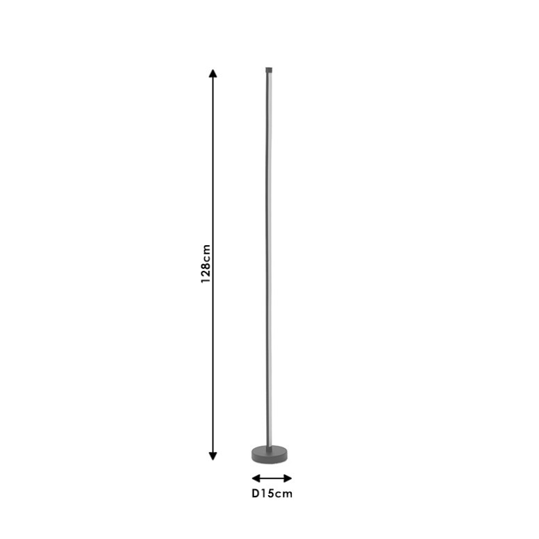 Lampadar PWL-1053, RGB LED 20W negru, 15x15x128 cm