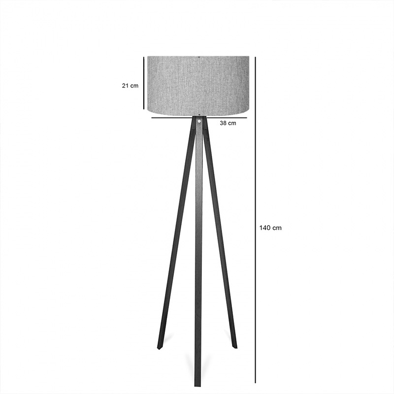 Lampadar PWL-1059, Pako World, E27, Bej-Nuc, 38x38x140 cm