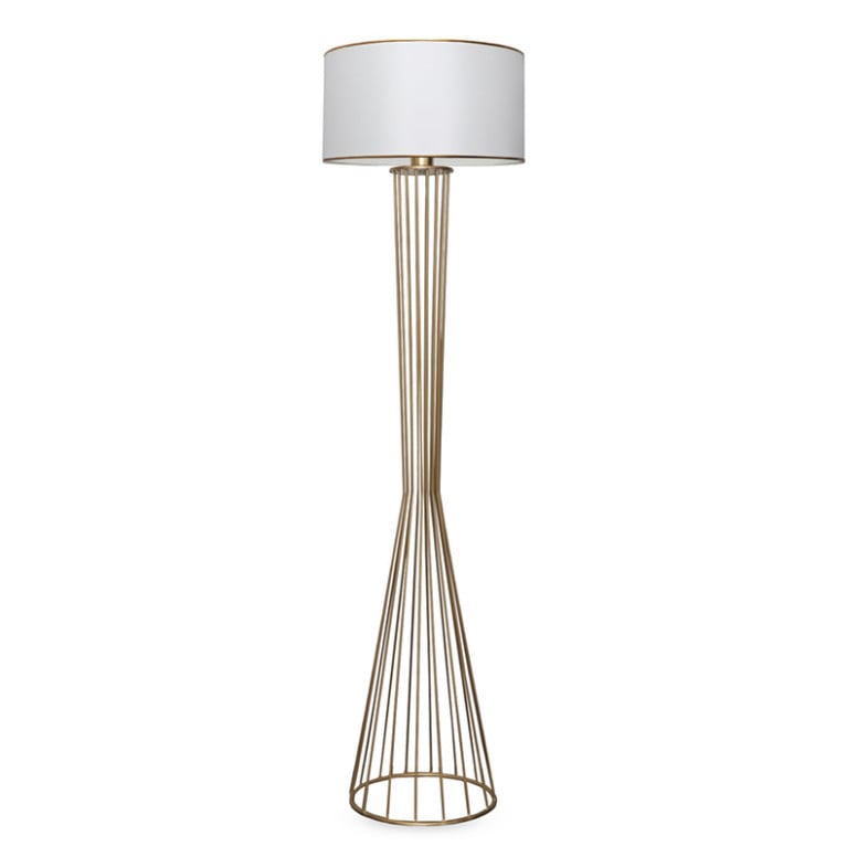 Lampadar PWL-1062, E27 auriu-alb, 38x155 cm