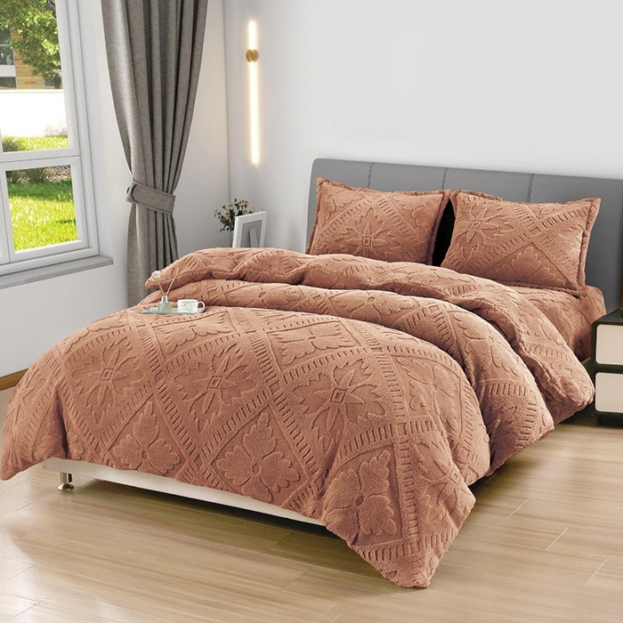 Lenjerie cocolino cu elastic 180x200 Sigma V12 Caramiziu (Cocolino)