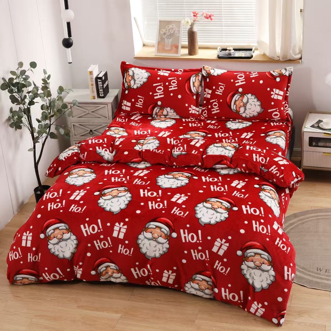 Lenjerie Craciun cu Elastic 180x200 Christmas V103 (Cocolino)