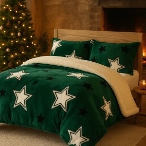 Lenjerie cu Elastic 180x200 Green Star, 4 Piese, cu Blanita (Cocolino)