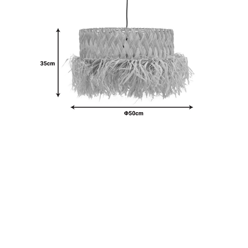 Lustra Annhele din fibre eco culoare naturala 50x50x35+ cm