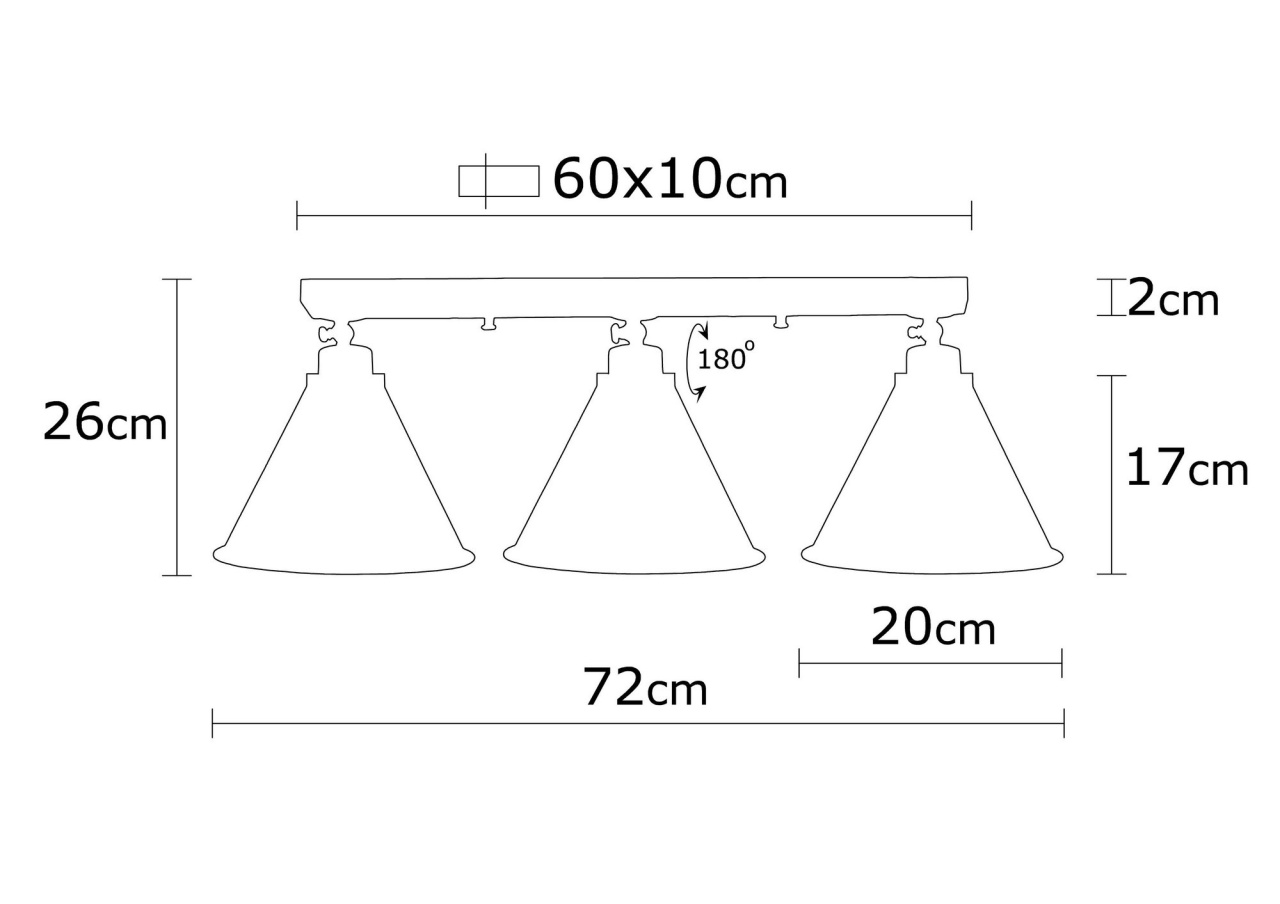 Lustra Berceste Maro 72x20x26 cm - 3 | YEO