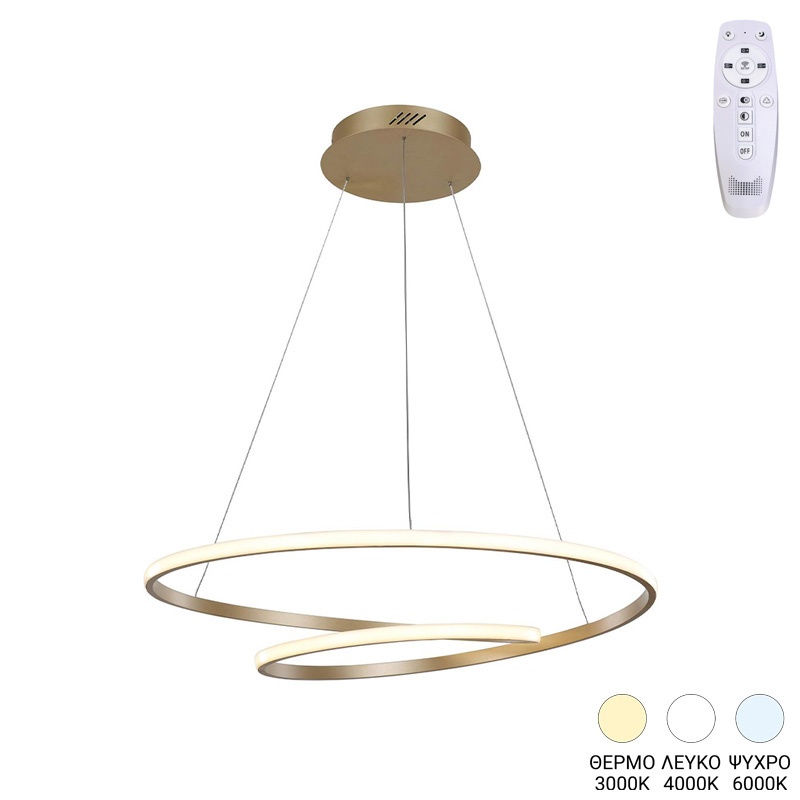 Lustra LED Rexon Auriu 49x49x12 cm