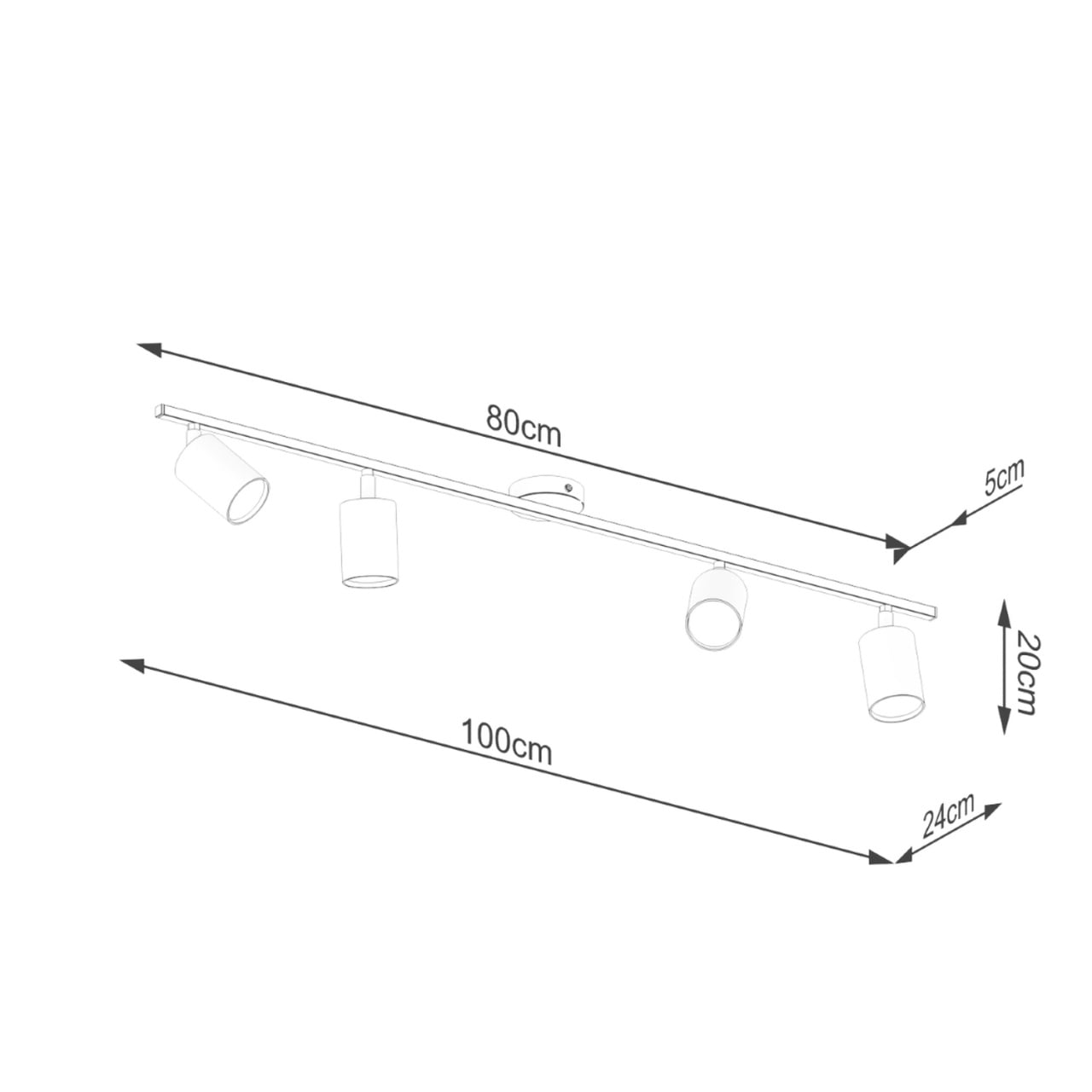 Lustra Lemmi Negru 100x24x20 cm - 4