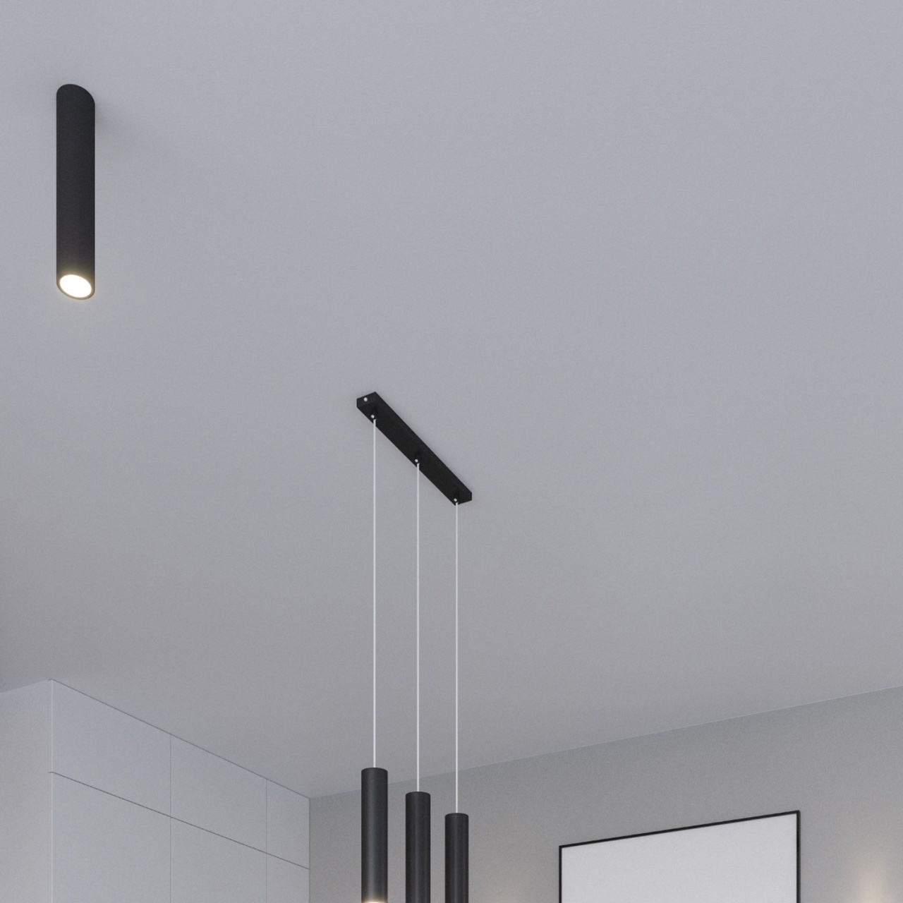 Lustra suspendata Lagos Negru 45x6x90 cm