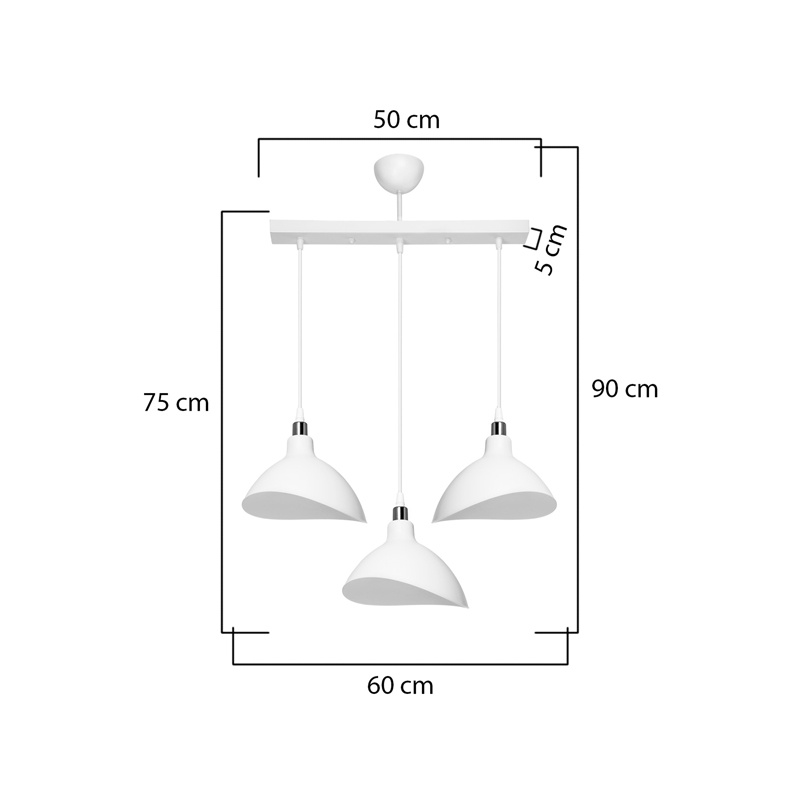 Lustra Triha Pako World Alb 60x22x90 cm