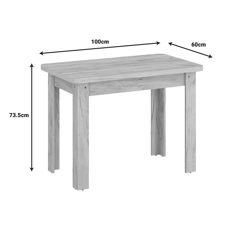 Masa Celeste melamina culoare stejar 100x60x73.5 cm - 4 | YEO