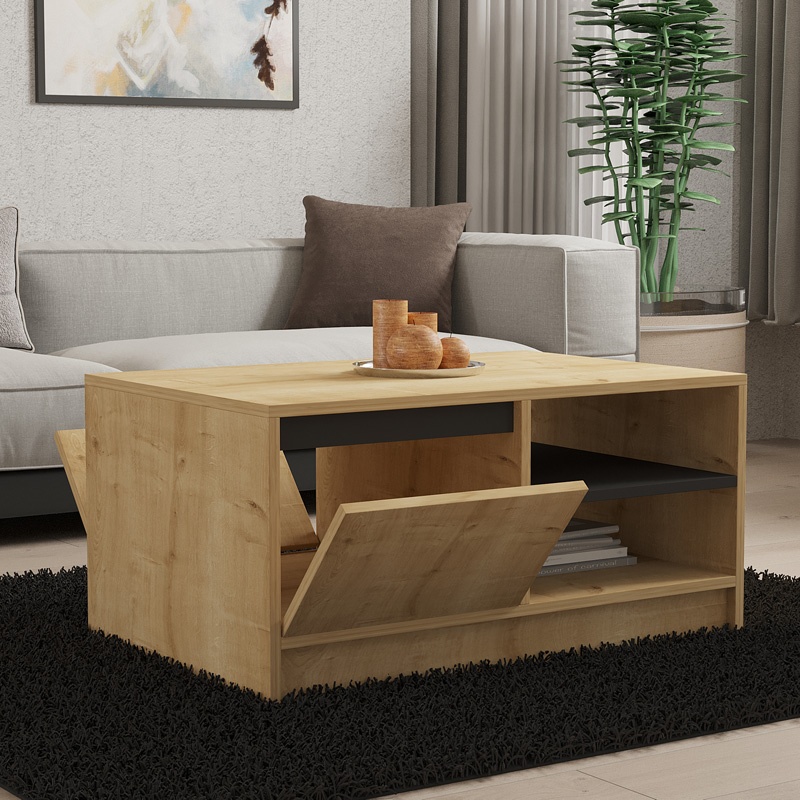 Masa de cafea Narli, Pako World, Nuc, 90x60x45 cm - 2 | YEO