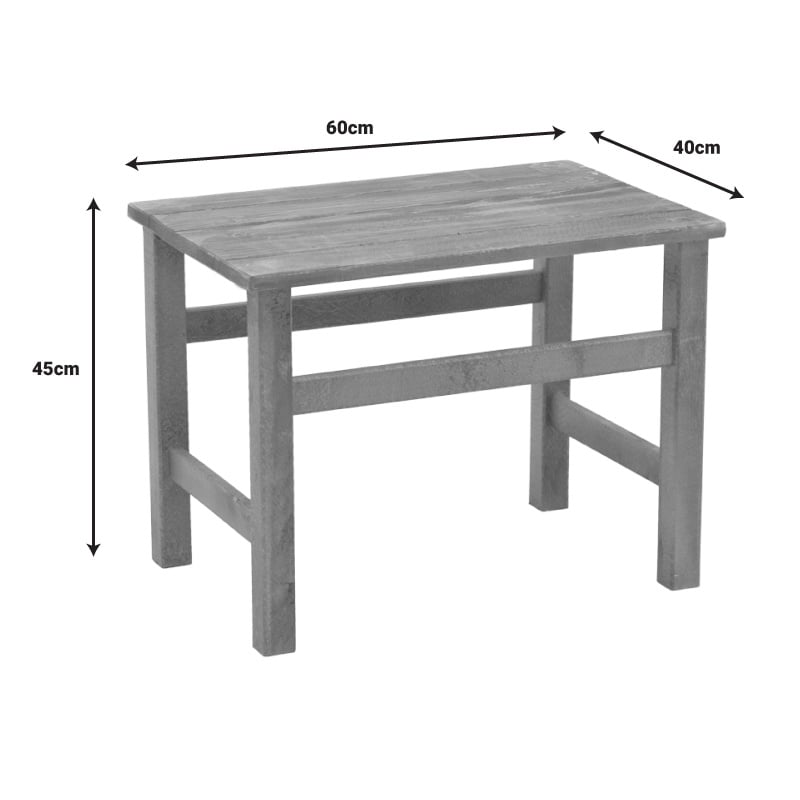 Masa de gradina Summrine de plaja din lemn de fag solid culoare nuc 60x40x45 cm