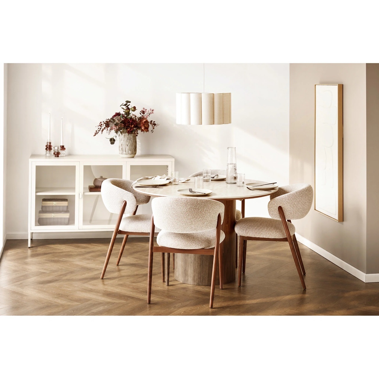 Masa dining Delphi, Maro, 120x120x76 cm - Imagine 3