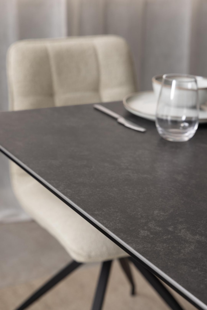 Masa dining Irwine, Negru, 76x210x90 cm - Imagine 3