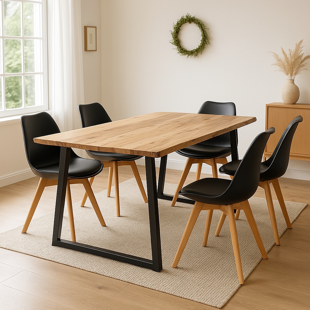 Masa Miles Slim Boho, Pako World, Lemn de salcam, Natural, 160x90x76 cm - 1 | YEO