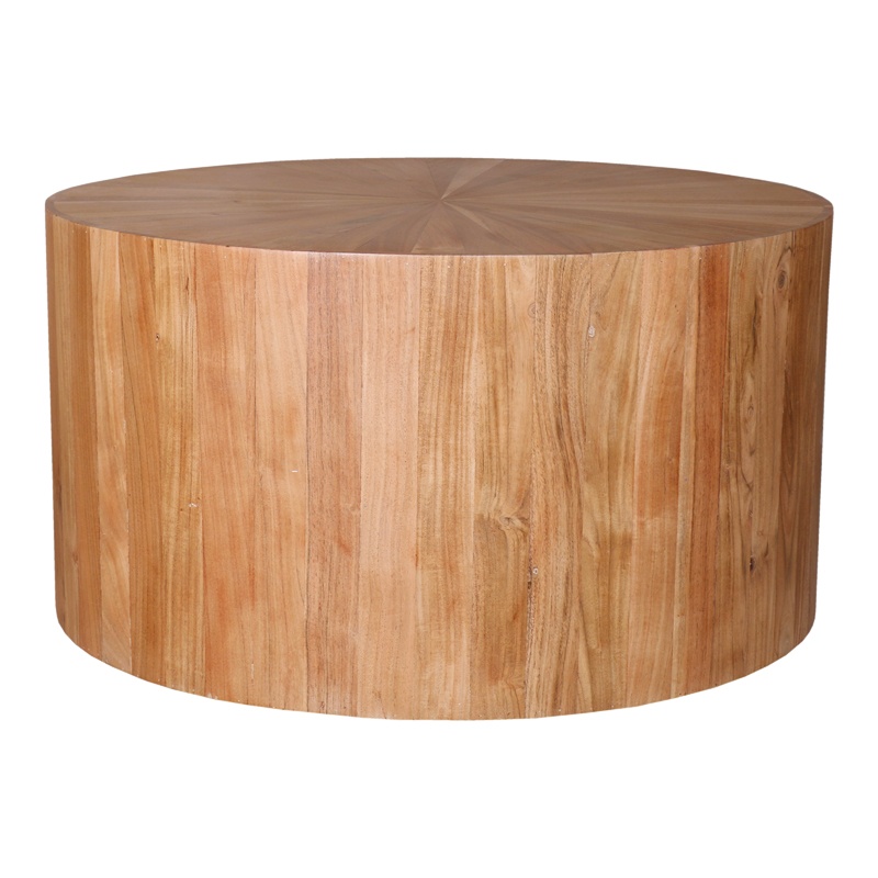 Masa rotunda Boho Osiri, Pako World, Lemn de salcam, Natural, 80x80x45 cm