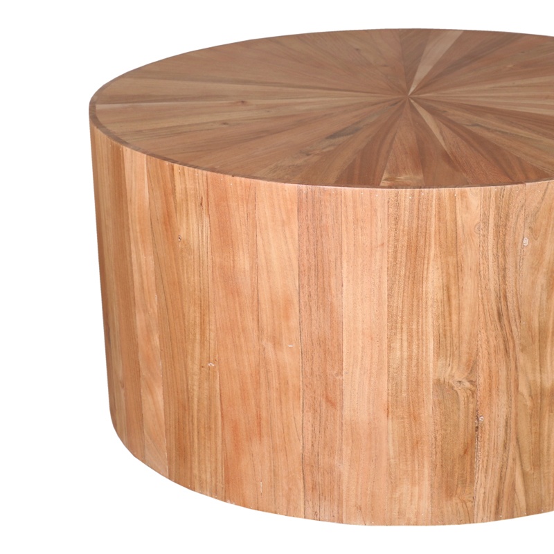 Masa rotunda Boho Osiri, Pako World, Lemn de salcam, Natural, 80x80x45 cm - 2 | YEO