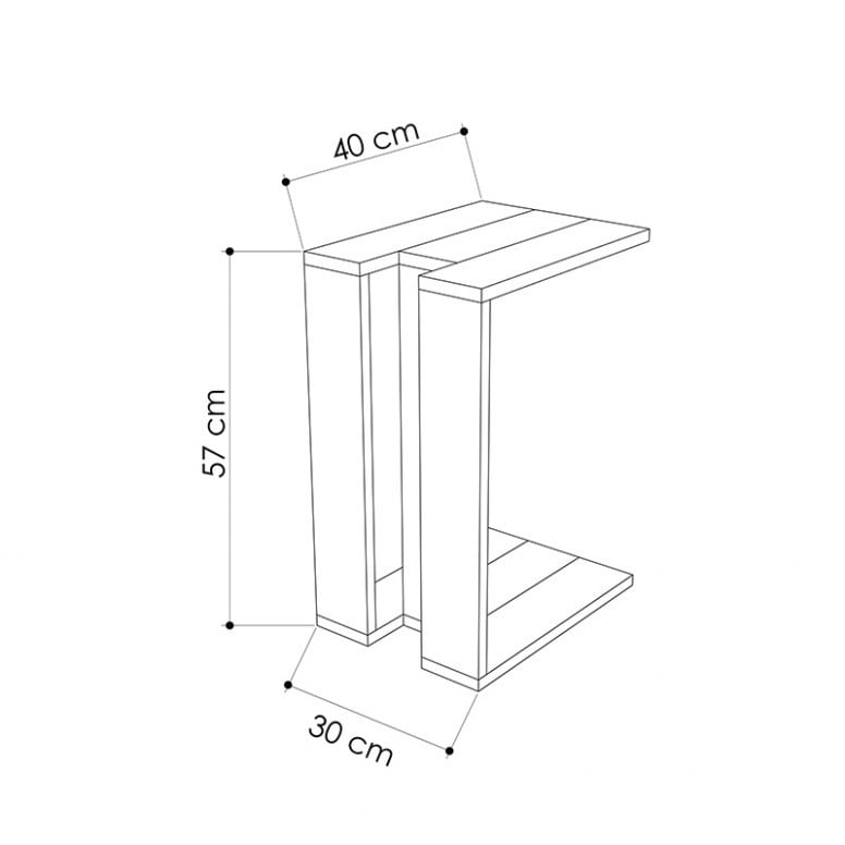 Masuta Auxiliara Muju Oak 40x30x57 cm - 2 | YEO