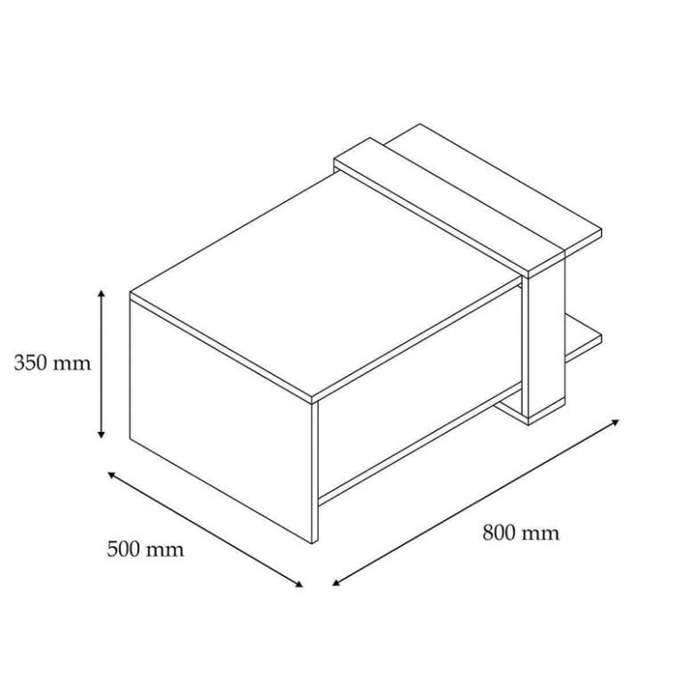 Masuta de Cafea Cave Maro 80x50x35 cm - 3 | YEO