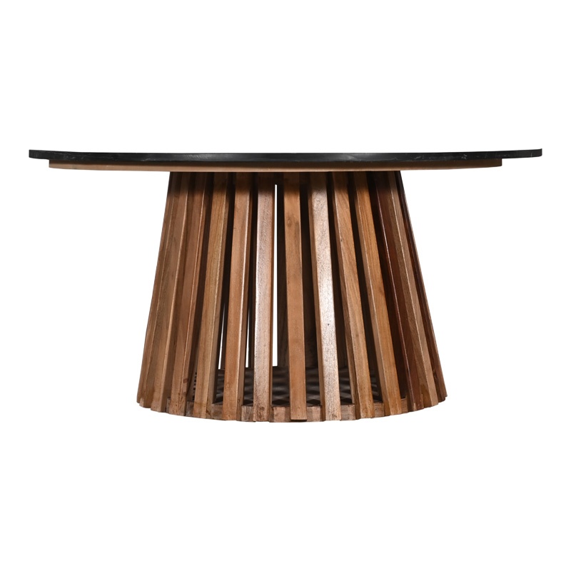 Masuta de cafea Mable boho Negru 100x100x45 cm - 2 | YEO
